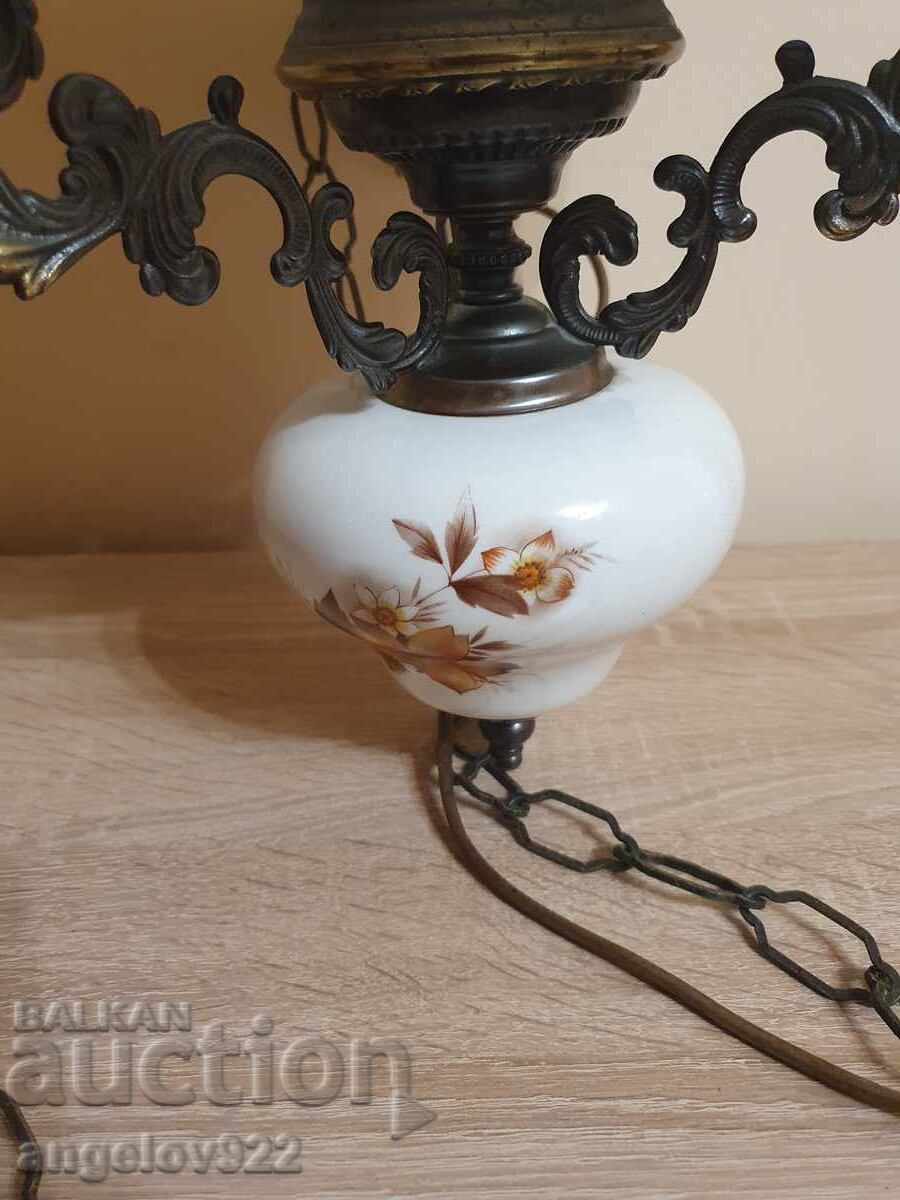 Beautiful chandelier made of bronze, porcelain, and glass!!! with price 0.01 BGN | € 0.01 Beautiful chandelier made of bronze, porcelain, and glass!!! with price 0.01 BGN | € 0.01