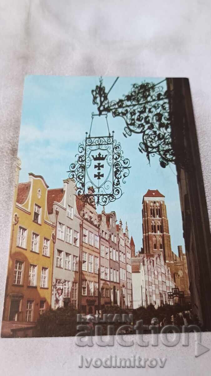 Postcard Gdansk Piwna Street