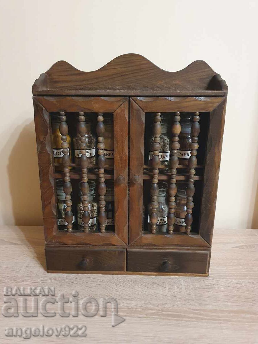 Beautiful wooden shelf with spice jars!!! - 6