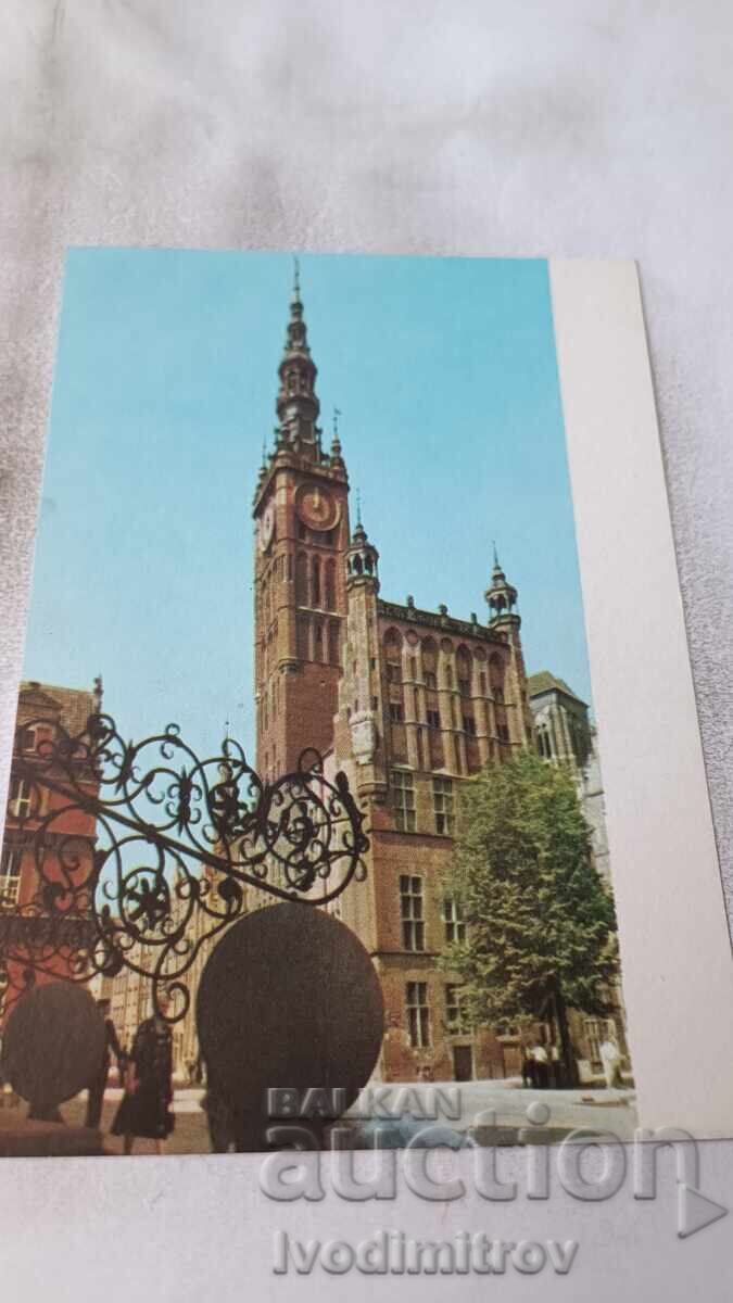 Postcard Gdansk Gothic Town Hall
