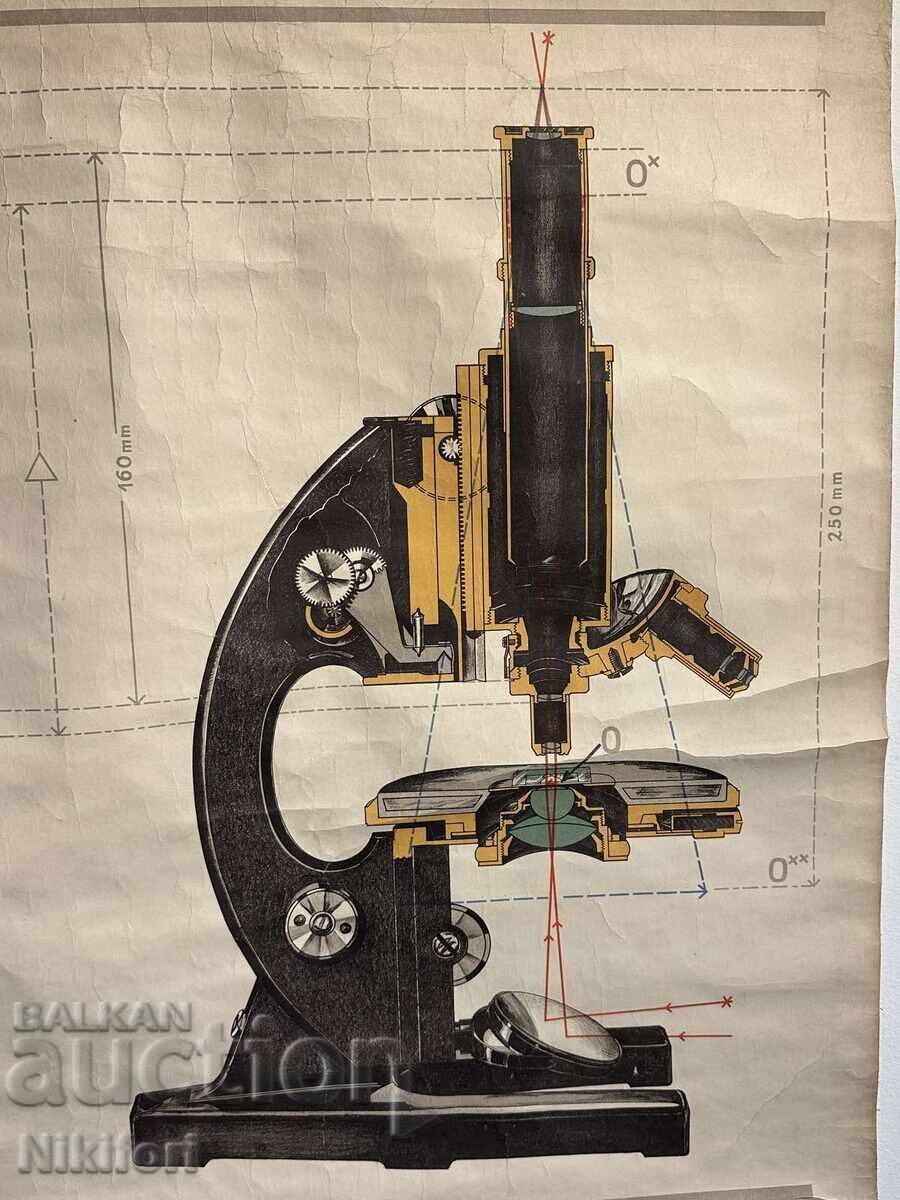 Аукцион Соц Учебен Плакат Табло Микроскоп Аукцион Соц Учебен Плакат Табло Микроскоп