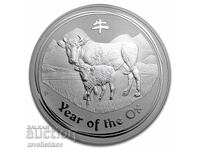 СРЕБРО 1 OZ 2009 АВСТРАЛИЯ - ЛУНАР ГОДИНАТА НА БИВОЛА