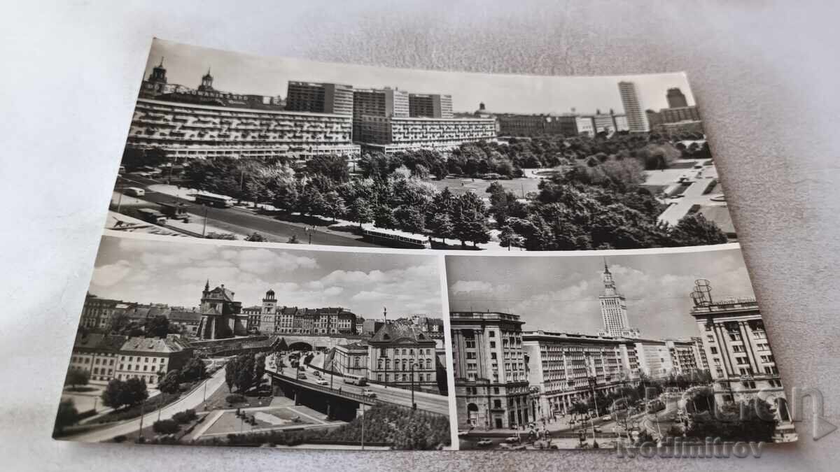 Cartolină poștală Warszawa Colaj
