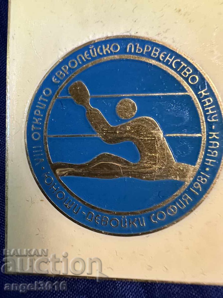 Рядка! 1981 Стара значка, бадж на СЪДИЯ по КАНУ-КАЯК с цена 19.99 лв. | € 10.22