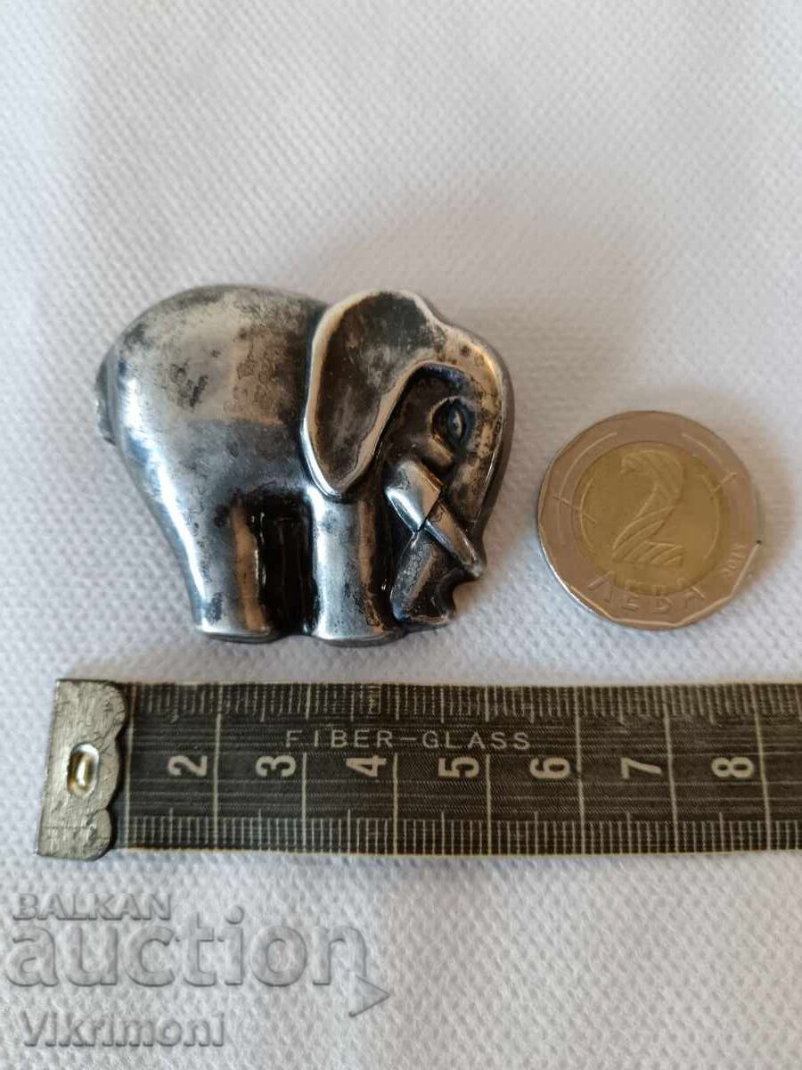 Argint, broșă, elefant, 925, vintage - 5