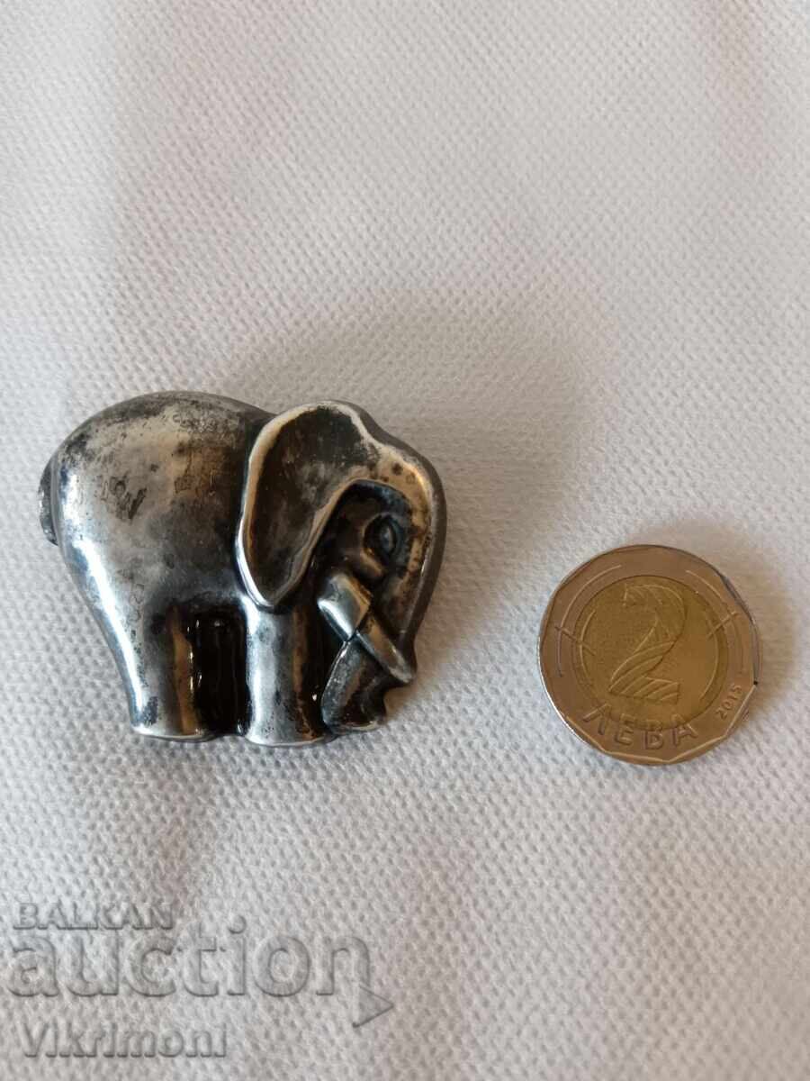 Argint, broșă, elefant, 925, vintage - 6