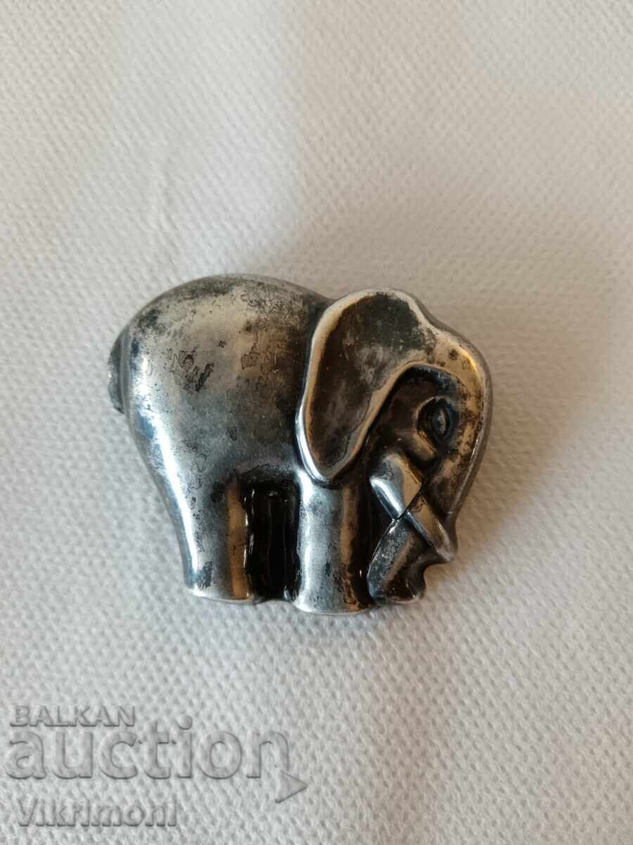 Argint, broșă, elefant, 925, vintage - 7