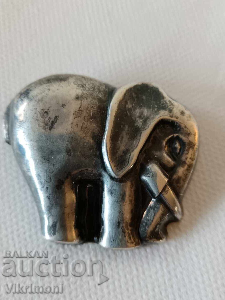 Argint, broșă, elefant, 925, vintage