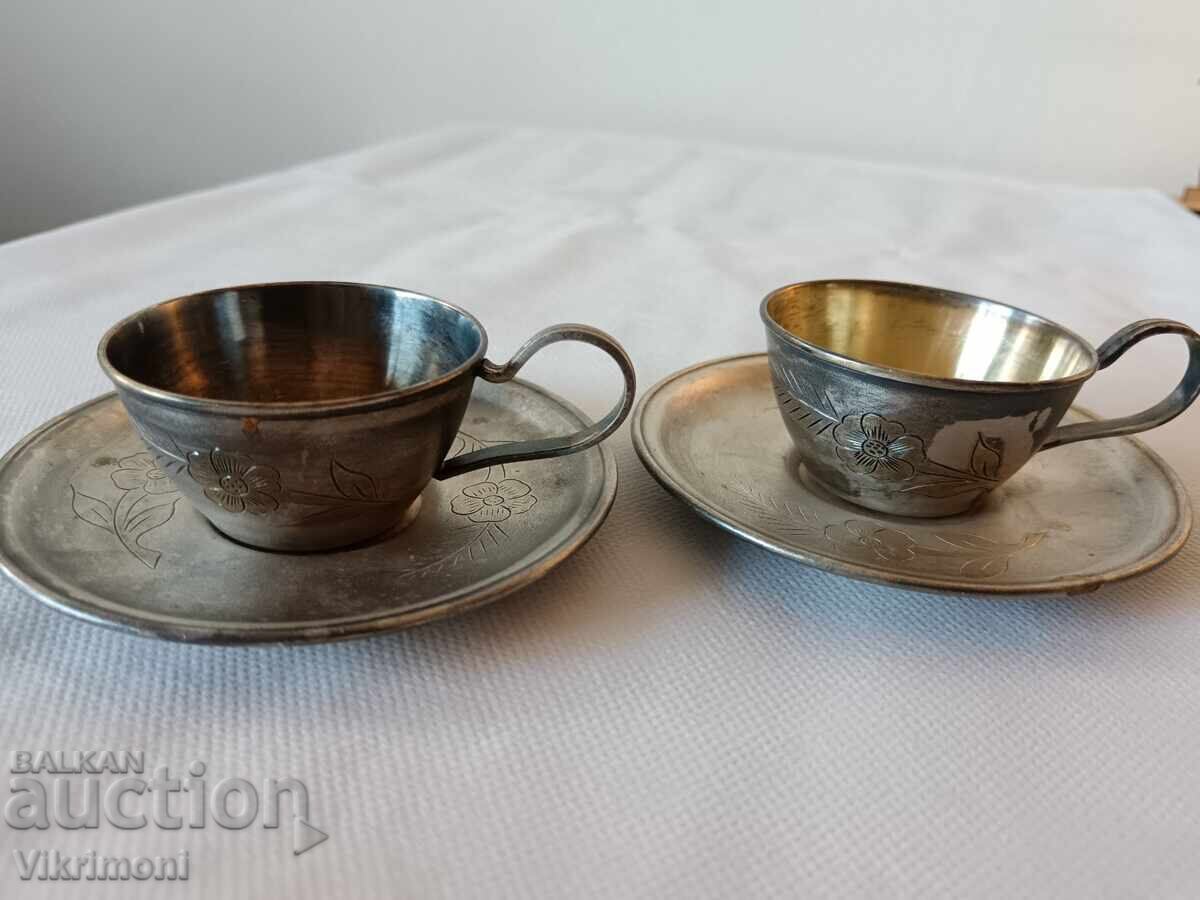 Лот чаши,мелхиор,позлата,посребрен комплект с цена 75.00 лв. | € 38.35 Лот чаши,мелхиор,позлата,посребрен комплект с цена 75.00 лв. | € 38.35