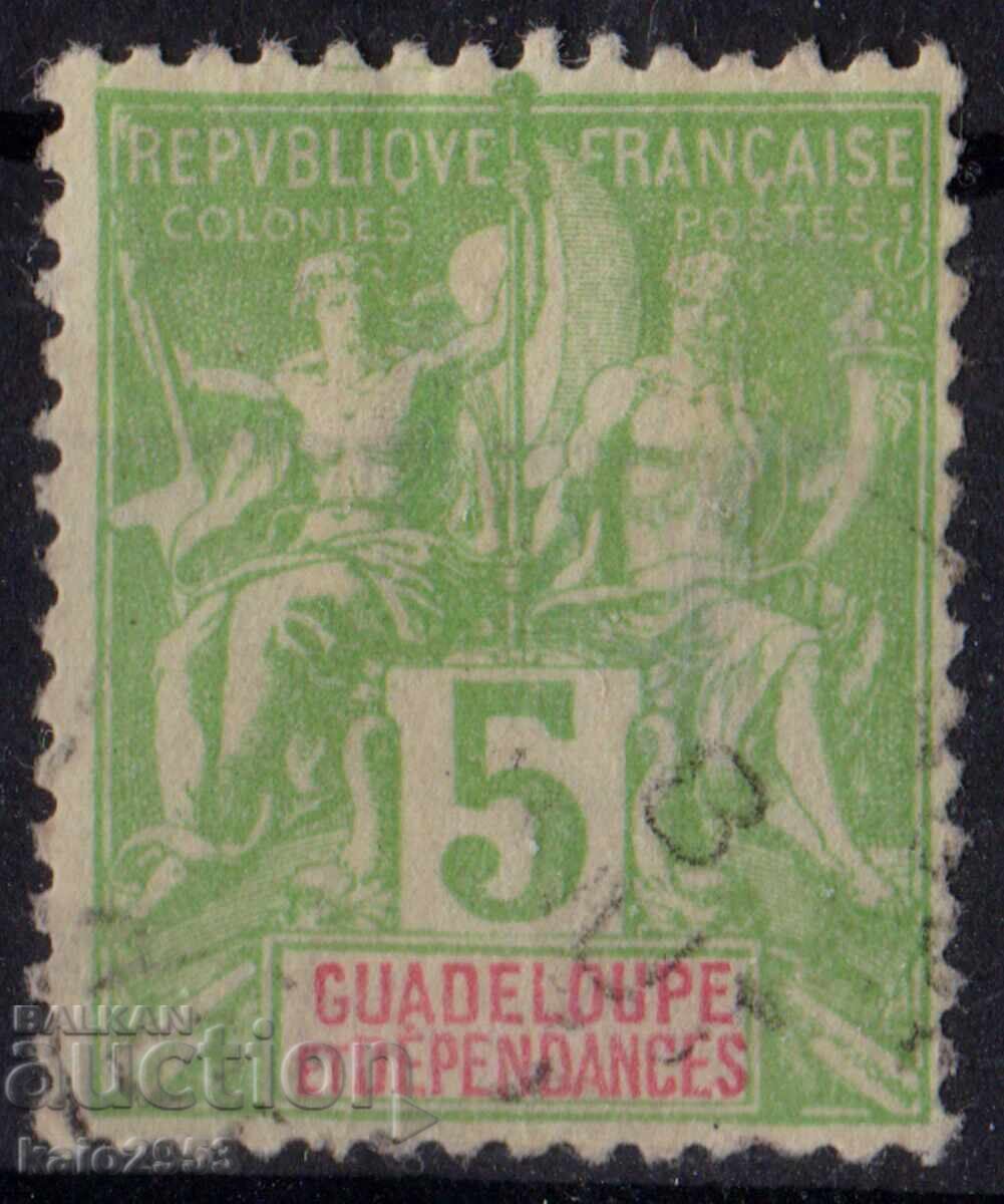 France/Guadeloupe - Classic - Colonial Allegory - 1892, stamp France/Guadeloupe - Classic - Colonial Allegory - 1892, stamp