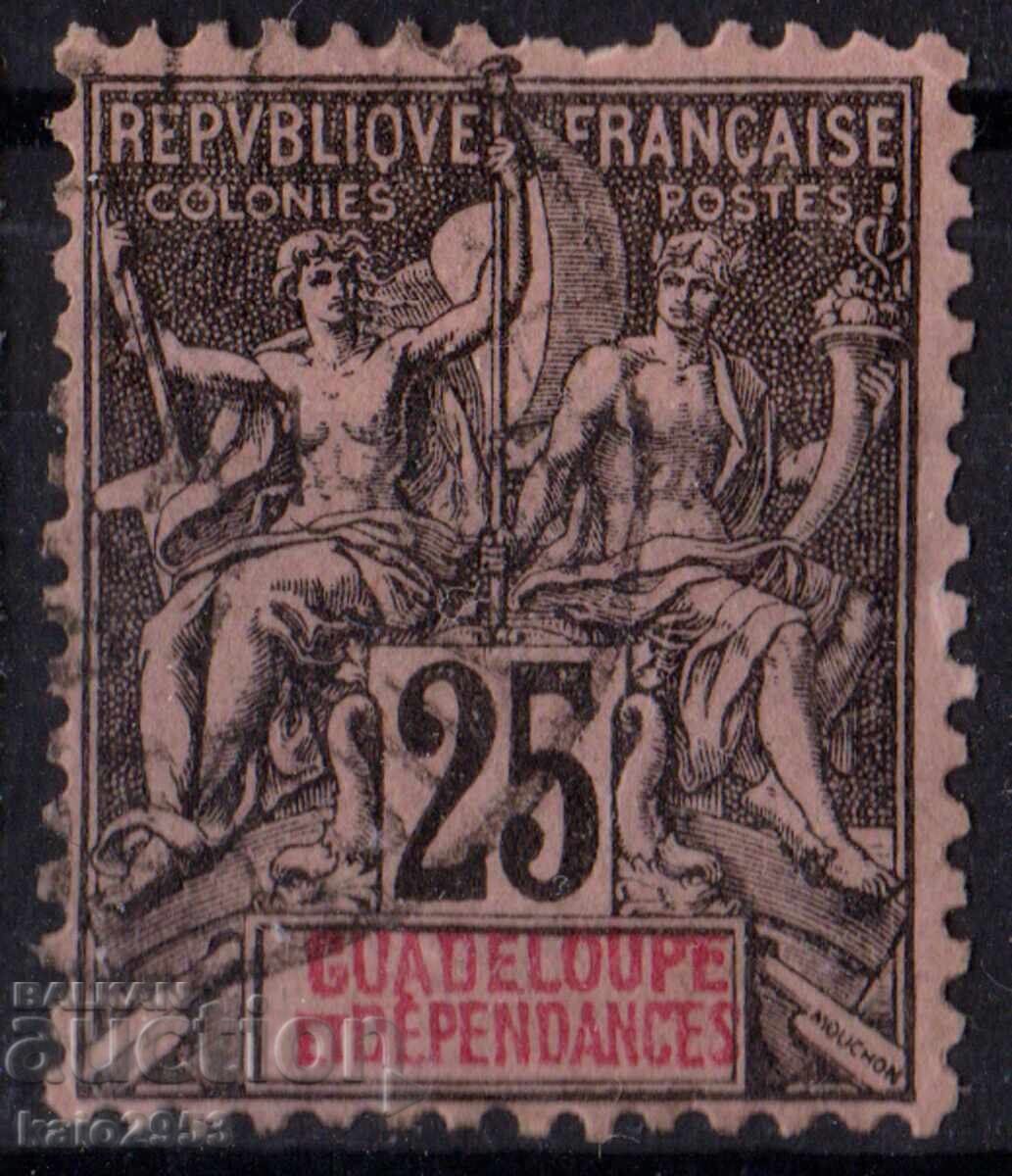 France/Guadeloupe - Classic - Colonial Allegory - 1892, stamp France/Guadeloupe - Classic - Colonial Allegory - 1892, stamp