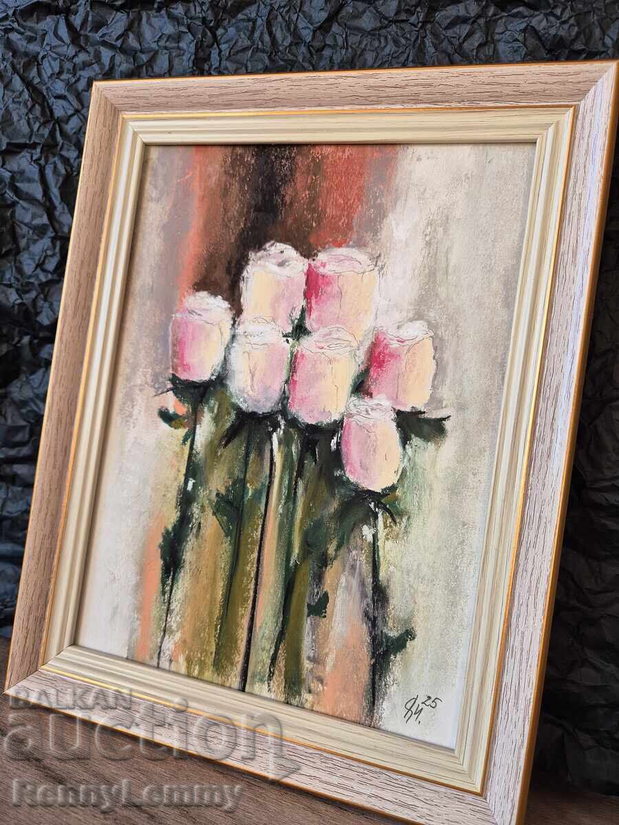 Δημοπρασία Ρόζια, παστέλ πίνακας, πρωτότυπο Δημοπρασία Ρόζια, παστέλ πίνακας, πρωτότυπο