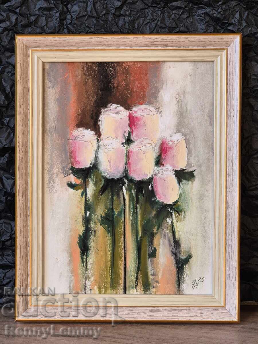 Ρόζια, παστέλ πίνακας, πρωτότυπο Ρόζια, παστέλ πίνακας, πρωτότυπο