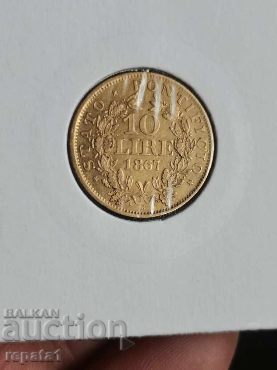 10 Lire 1867 - Vatican