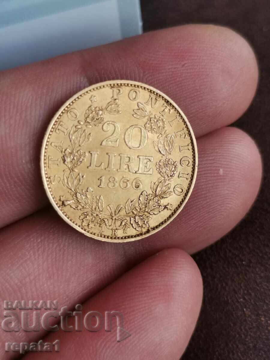 20 lire 1866 Vatican
