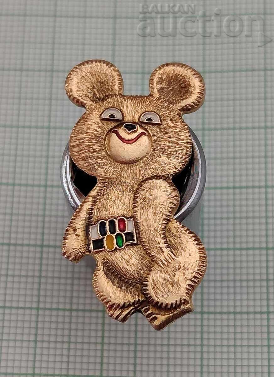 OLYMPICS MOSCOW 1980 THE BEAR MICE USSR BADGE