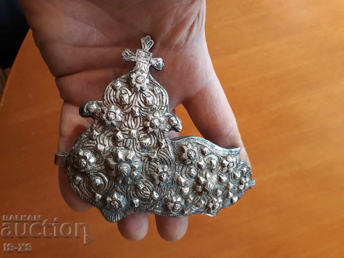 Kyustendil silver buckle half with cross - 5