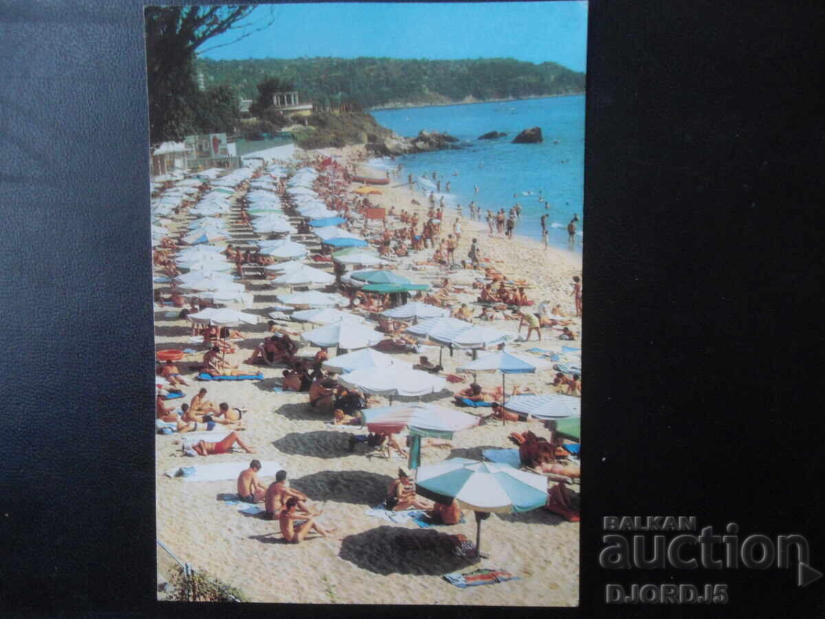 КУРОРТ ДРУЖБА - плажът. Стара картичка
