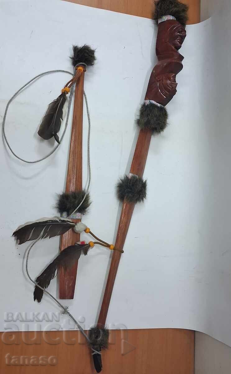 Уникален Декоративен Индиански Жезъл/Тотем - 6