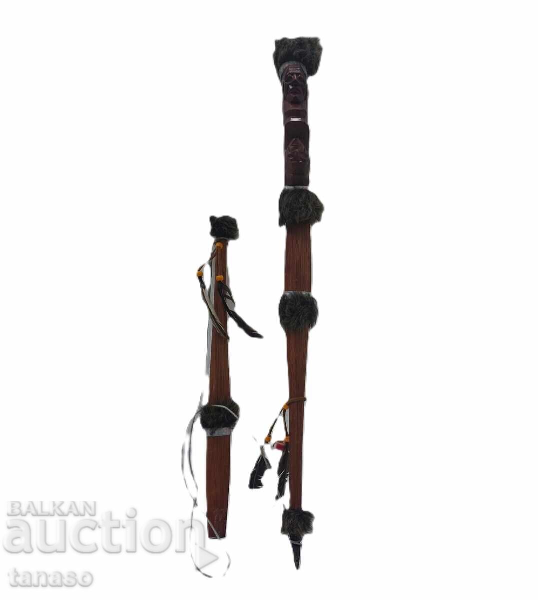 Уникален Декоративен Индиански Жезъл/Тотем