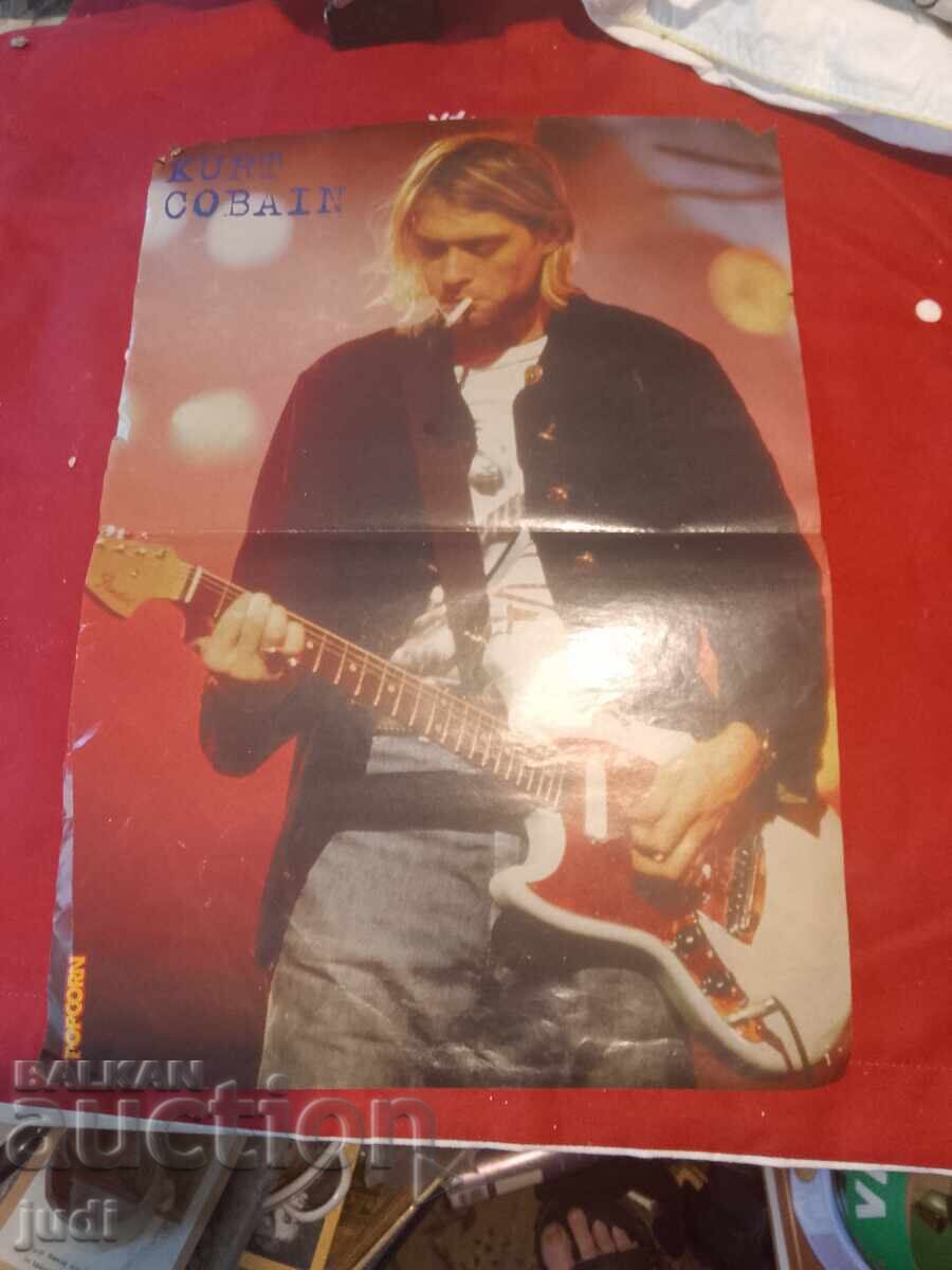 Kurt Cobain Popcorn Retro Poster