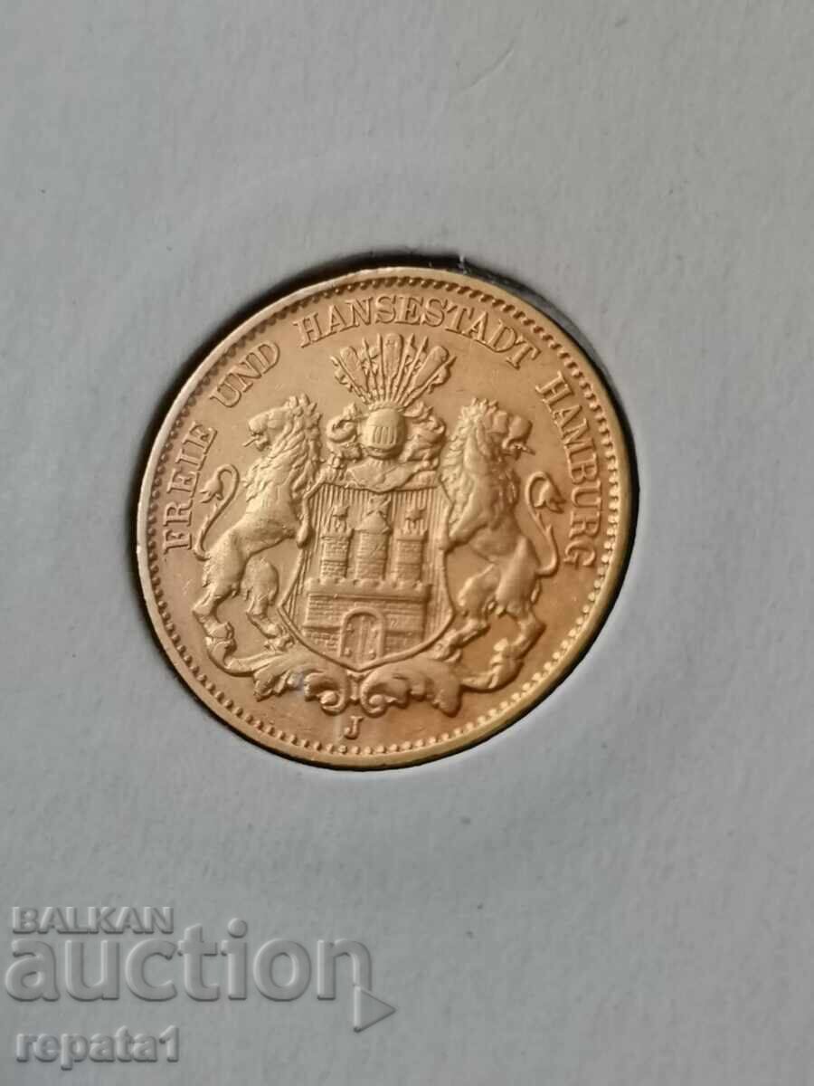 Licitație 10 mărci Hamburg 1898