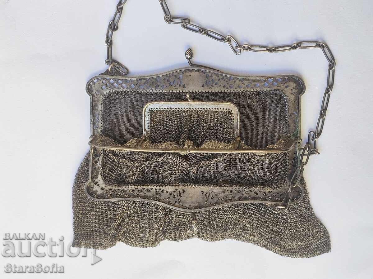 Auction  Silver bag Belgium 19th century