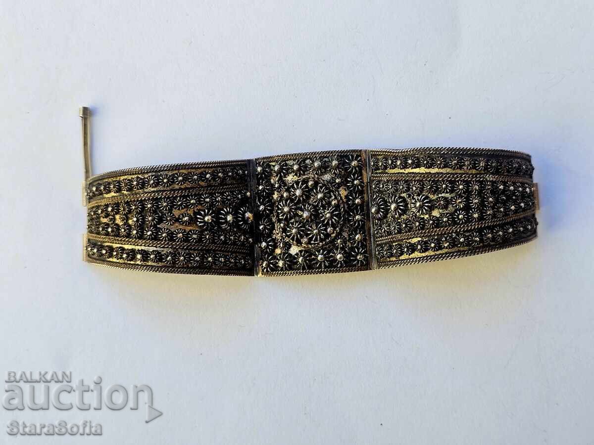 Красива сребърна гривна филигран - 5