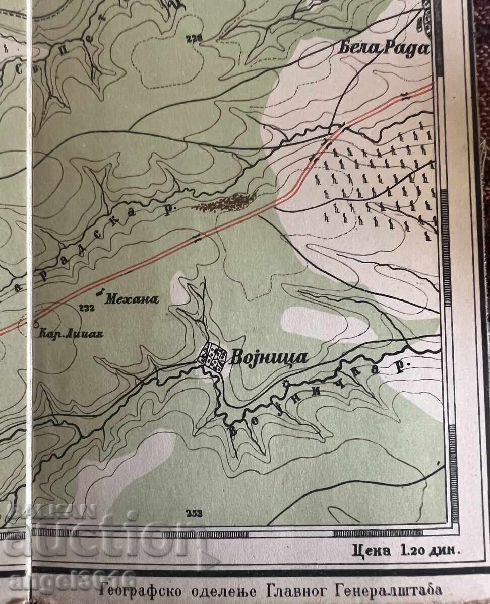 Δημοπρασία 1900 Στρατιωτικός Χάρτης του Βασιλείου της Βουλγαρίας! Πριγκιπάτο της Βουλγαρίας