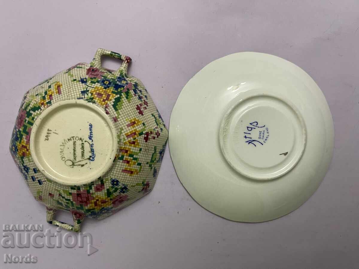 Δημοπρασία Αντίκα κούπα με δύο χερούλια και πιατάκι Δημοπρασία Αντίκα κούπα με δύο χερούλια και πιατάκι