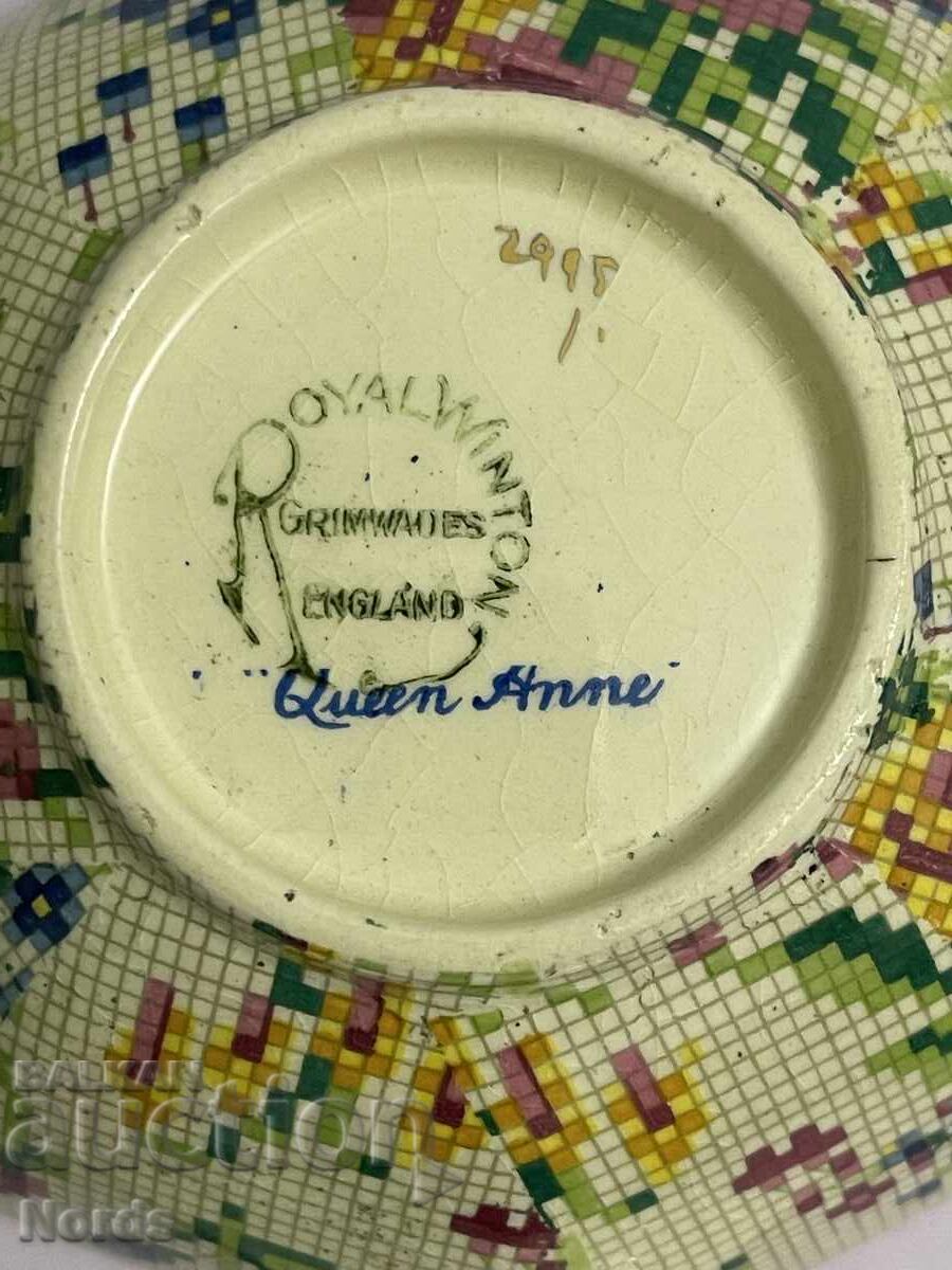 Παράδοση Αντίκα κούπα με δύο χερούλια και πιατάκι Παράδοση Αντίκα κούπα με δύο χερούλια και πιατάκι