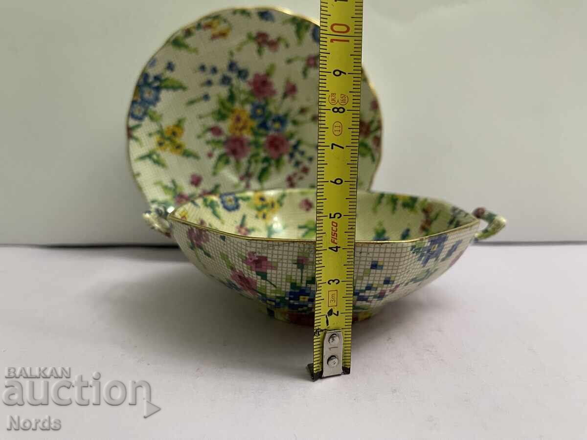 Αντίκα κούπα με δύο χερούλια και πιατάκι - 7 Αντίκα κούπα με δύο χερούλια και πιατάκι - 7