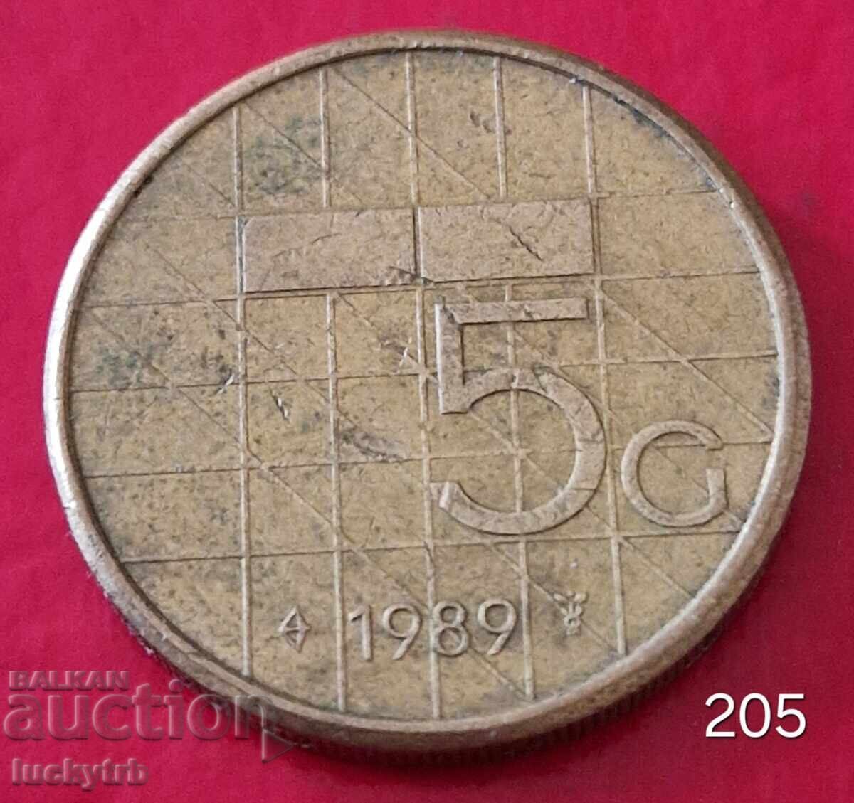 5 φιορίνια 1989 - Ολλανδία 5 φιορίνια 1989 - Ολλανδία