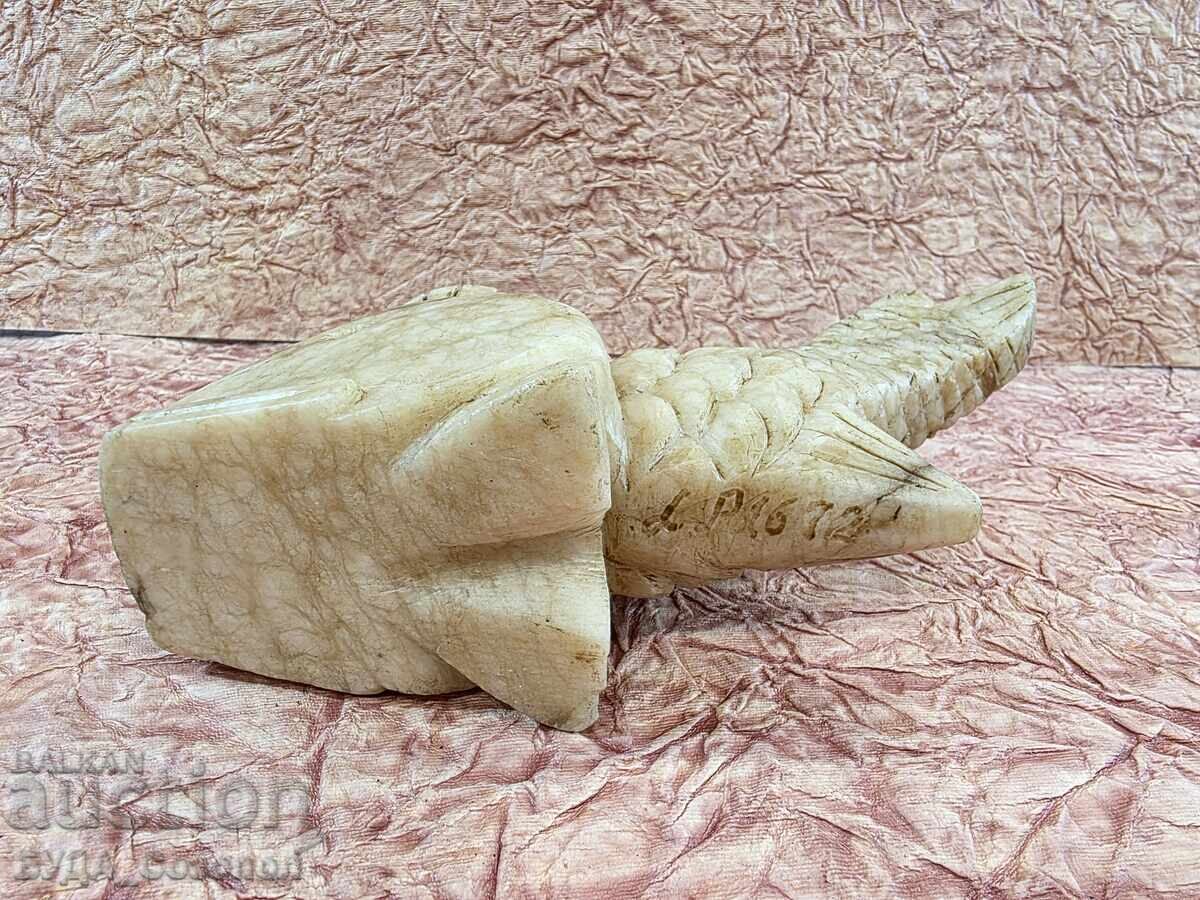 Very old steatite fish figure, 1672 - 5