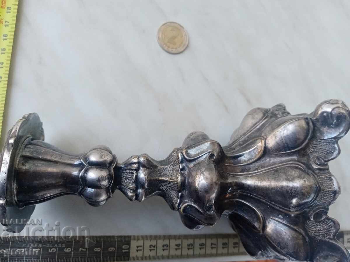 Δημοπρασία Φλαμανδικό κηροπήγιο, 19ος αιώνας, μαρκαρισμένο, αρ νουβό, επαργυρωμένο, Ρρρ!