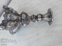 Sfeșnic flamand, secolul 19, marcat, art nouveau, argintat, Rrr!