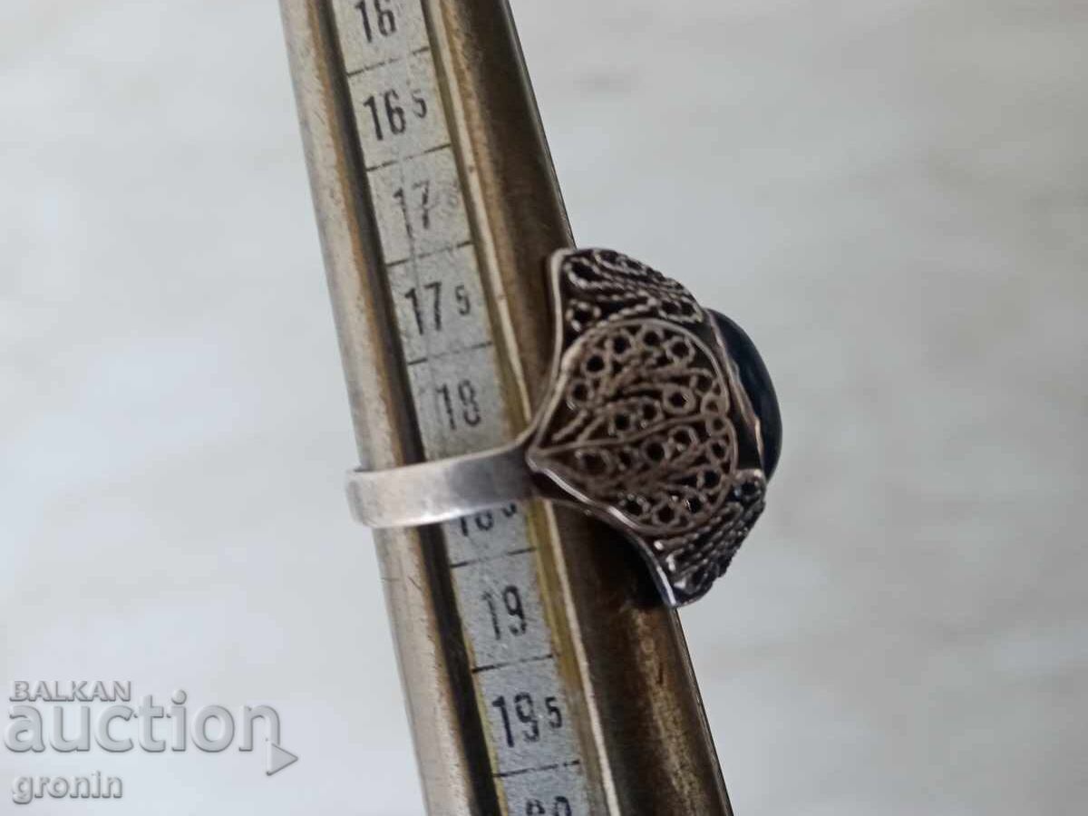 Δαχτυλίδι με μάτι γάτας, ασήμι, φιλιγκράν αζούρ - 5 Δαχτυλίδι με μάτι γάτας, ασήμι, φιλιγκράν αζούρ - 5