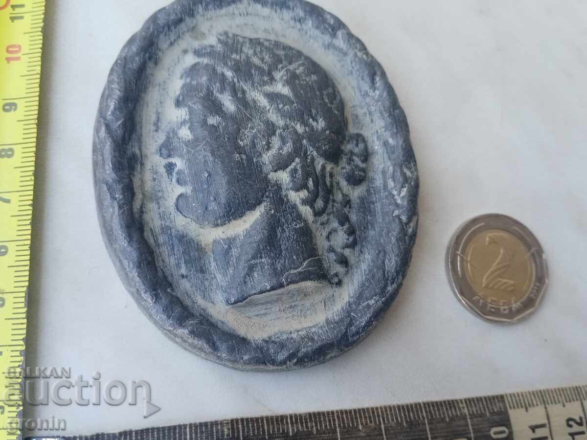 Πανό, ανάγλυφο, πλακέτα, γέμα, πορτρέτο, μαζικό - 5