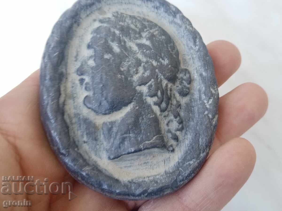 Πανό, ανάγλυφο, πλακέτα, γέμα, πορτρέτο, μαζικό