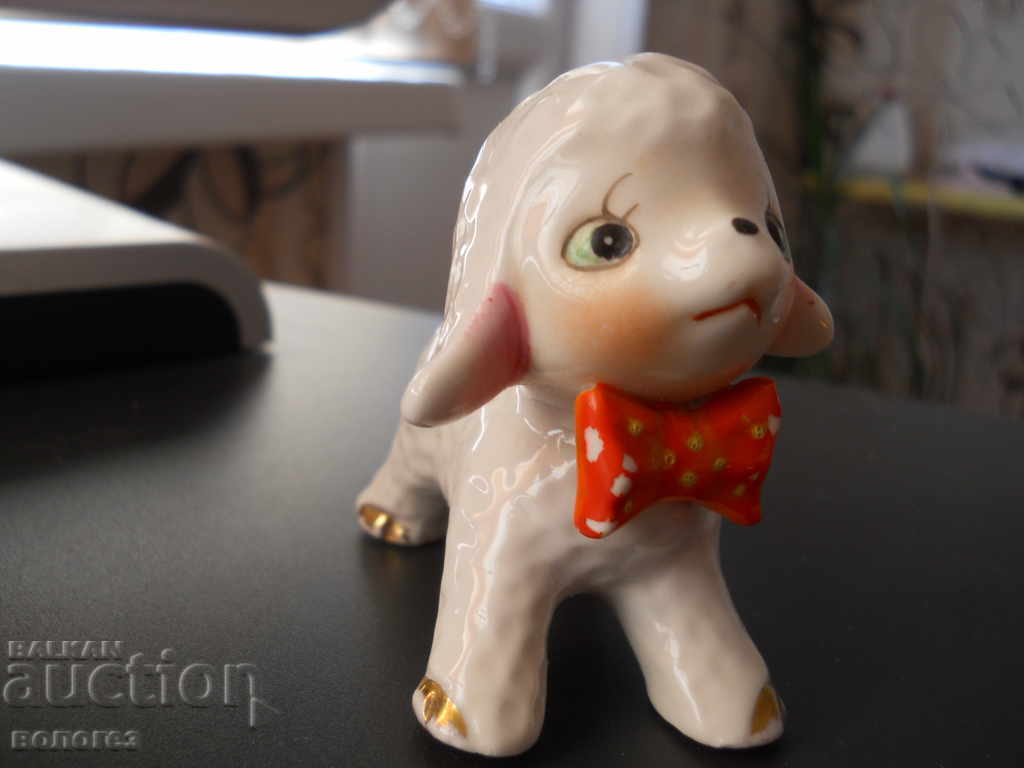 Vintage porcelain poodle figurine with price 15.00 BGN | € 7.67