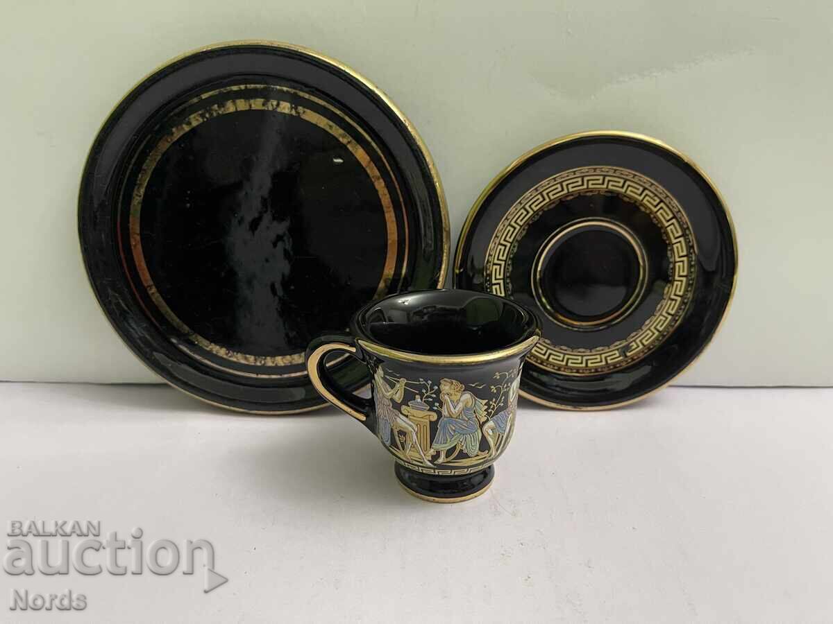 Auction  Greek Triple Coffee Set