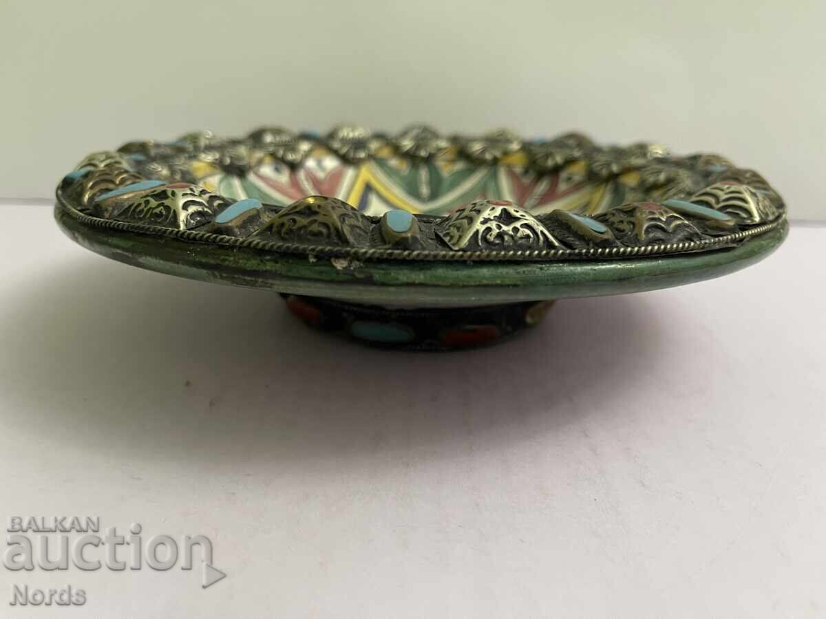 Ceramic plate with metal trim with price 53.00 BGN | € 27.10