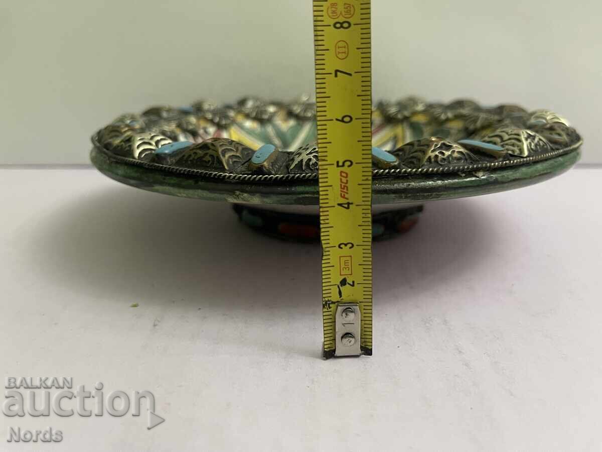 Ceramic plate with metal trim - 6