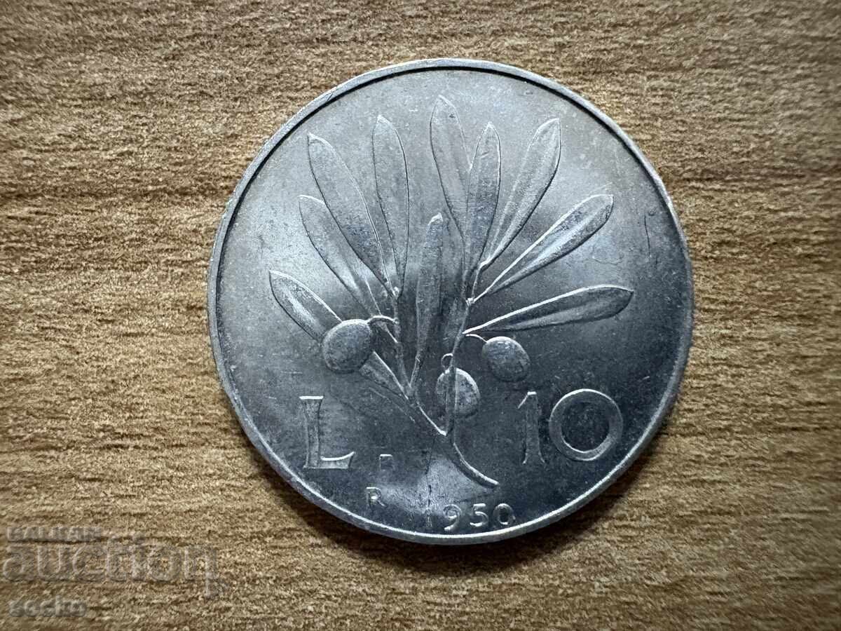 Италия - 10 лири (1950) Италия - 10 лири (1950)
