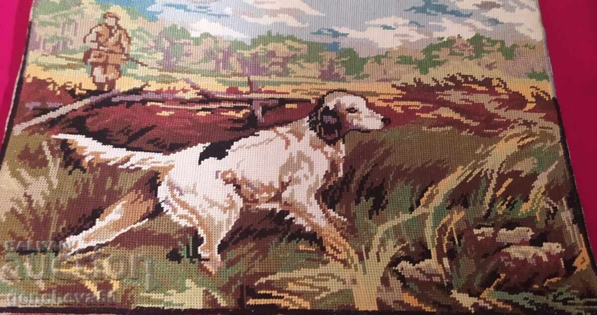 Licitație Goblen ,,Motiv de vânătoare" 34/50cm