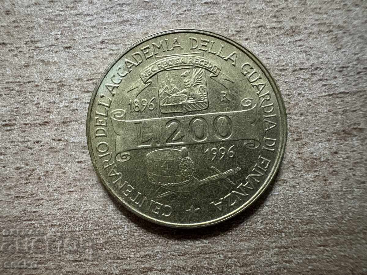 Italia - 200 lire (1996) - 100 de ani de la fondarea