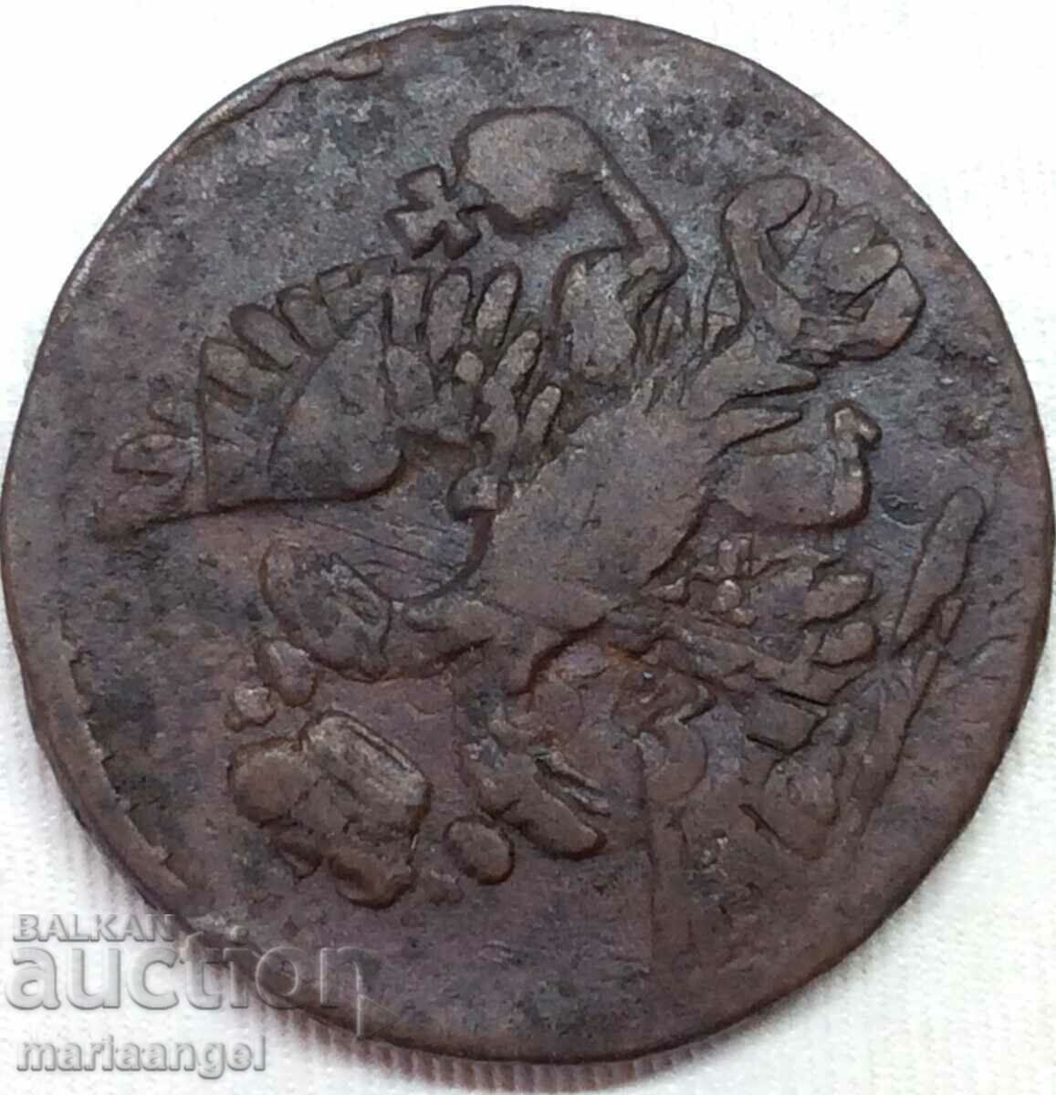Παράδοση Δάγγειος πυρετός 1753 Russia Overstrock Elizabeth I 8,09 g χαλκού Παράδοση Δάγγειος πυρετός 1753 Russia Overstrock Elizabeth I 8,09 g χαλκού