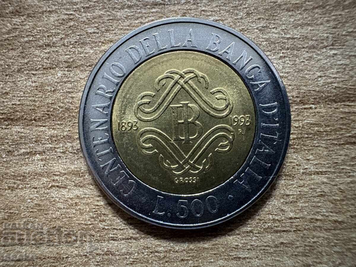 Ιταλία - 500 λιρέτες (1993) - 100 χρόνια από την ίδρυση του...