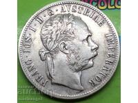 Austria 1 Florin 1877 Franz Joseph Silver - Rare!