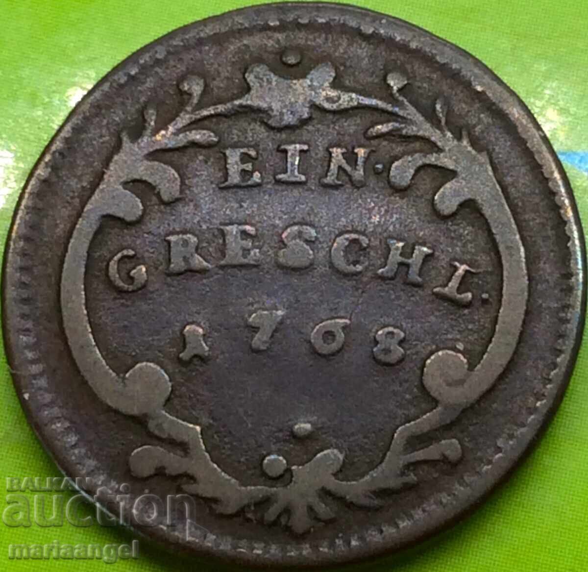1 Groschen 1768 Austria for Czech Republic M.Theresa Bohemia 23mm Rare - 5